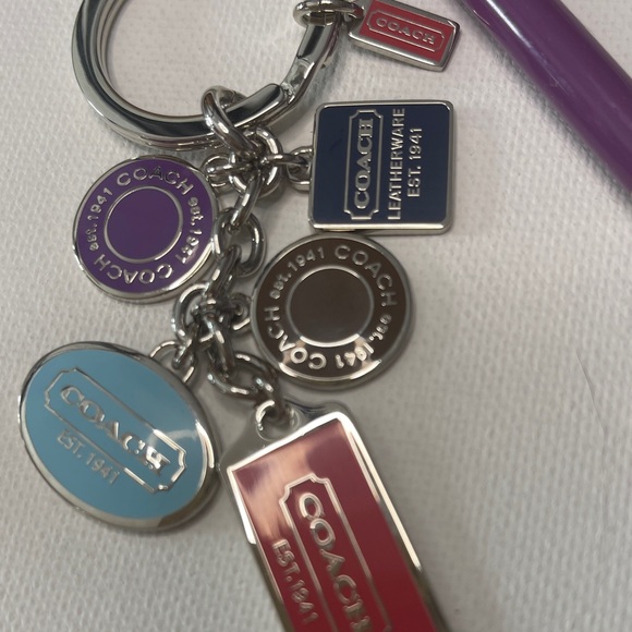 Coach Multicolor Keychain and Purple Coach Pen Set - Picture 2 of 5